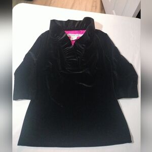Gretchen Scott Ruffneck  Velvet Top Size Small